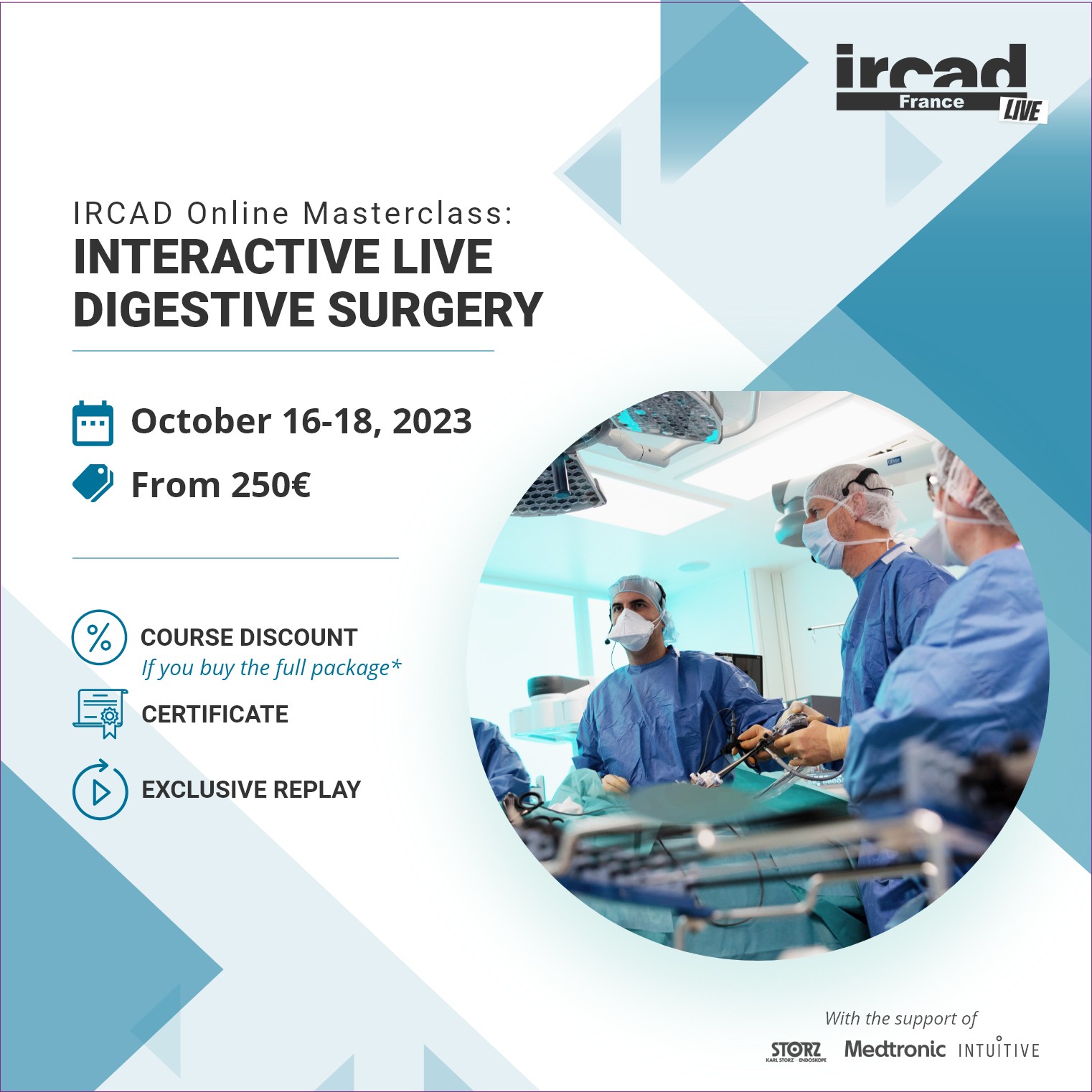 IRCAD Online Masterclass – Interactive Live Digestive Surgery (package)