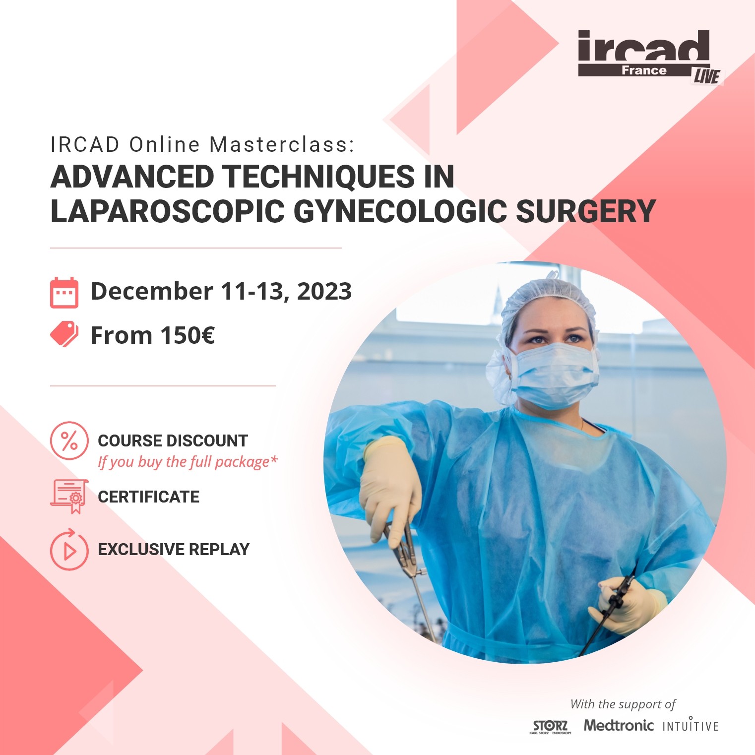 IRCAD Online Masterclass – Advanced techniques in laparoscopic gynecologic surgery (package)