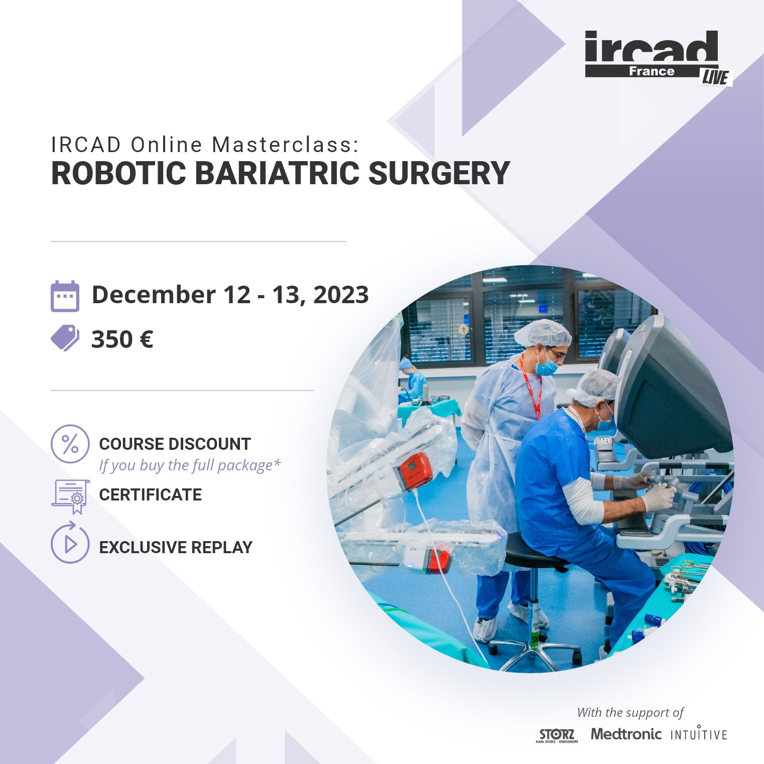 IRCAD Online Masterclass – Robotic bariatric Surgery (package)
