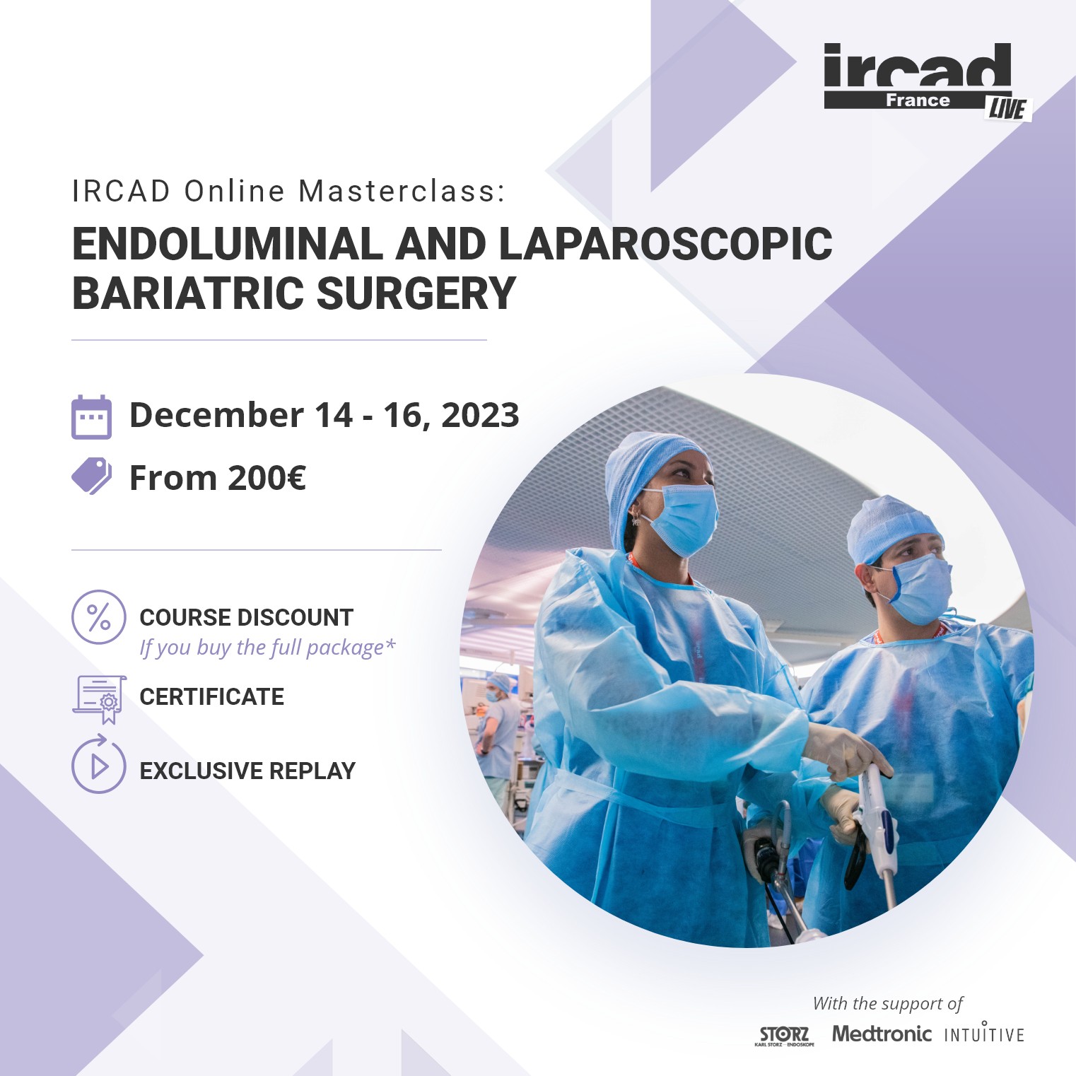 IRCAD Online Masterclass – Endoluminal and laparoscopic bariatric surgery (package)