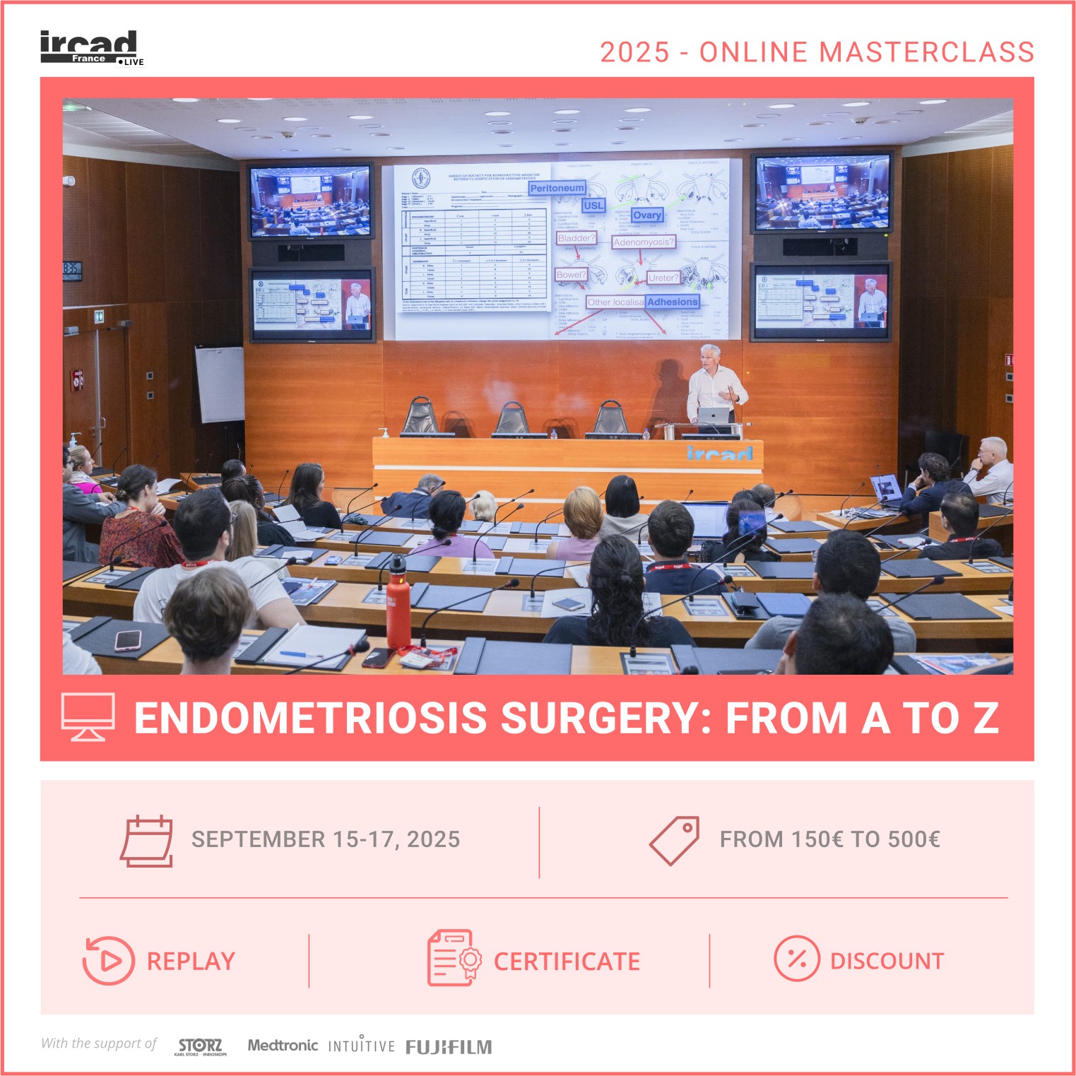 IRCAD Online Masterclass – Endometriosis surgery from A to Z (package)