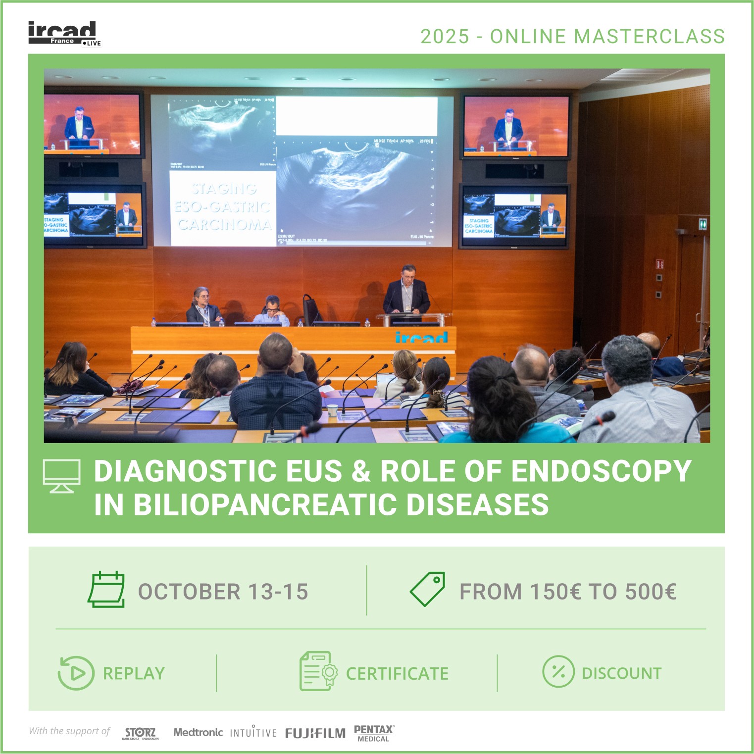 IRCAD Online Masterclass – Diagnostic EUS & role of endoscopy in biliopancreatic diseases (package)