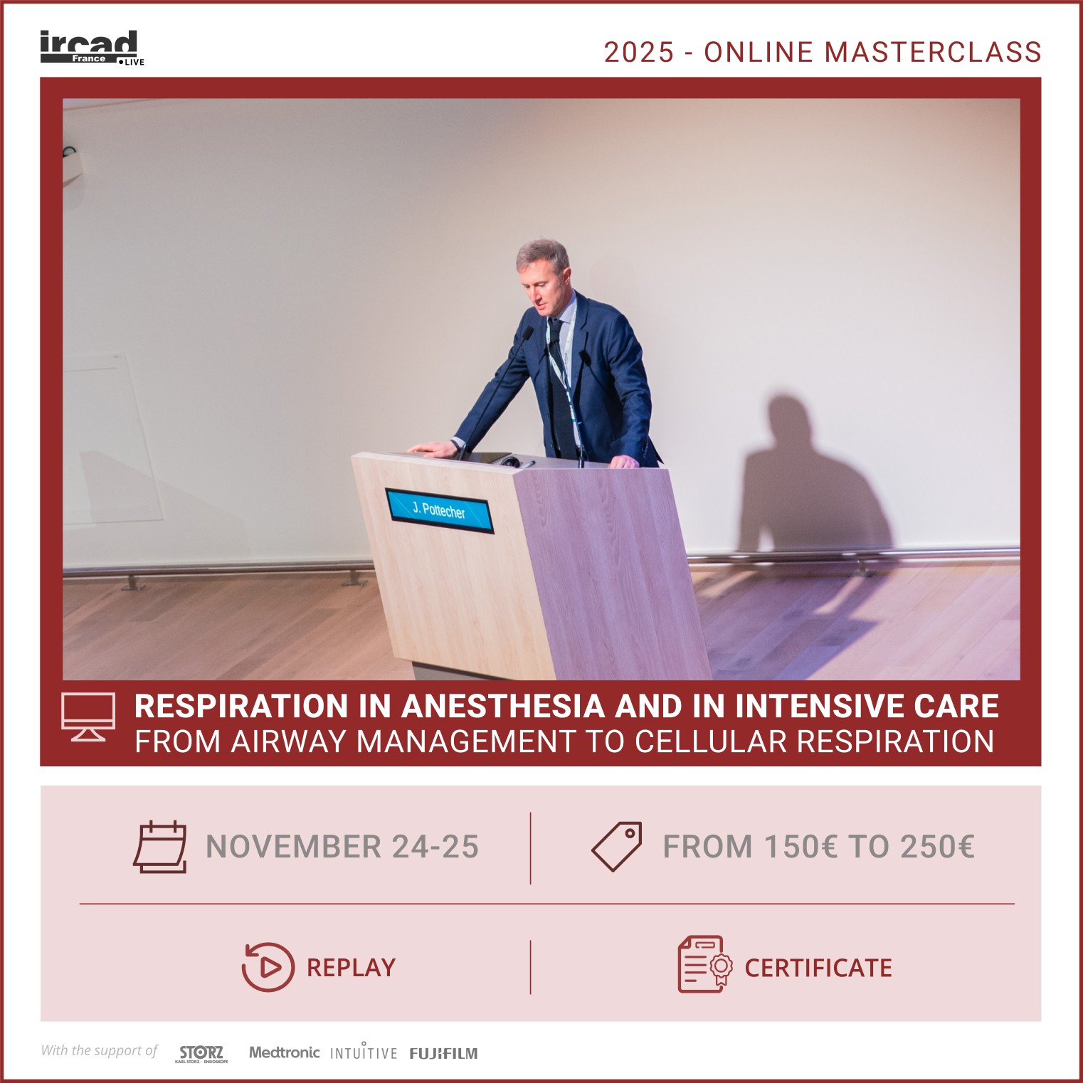 IRCAD Online Masterclass – Respiration in anesthesia and in intensive care (package)