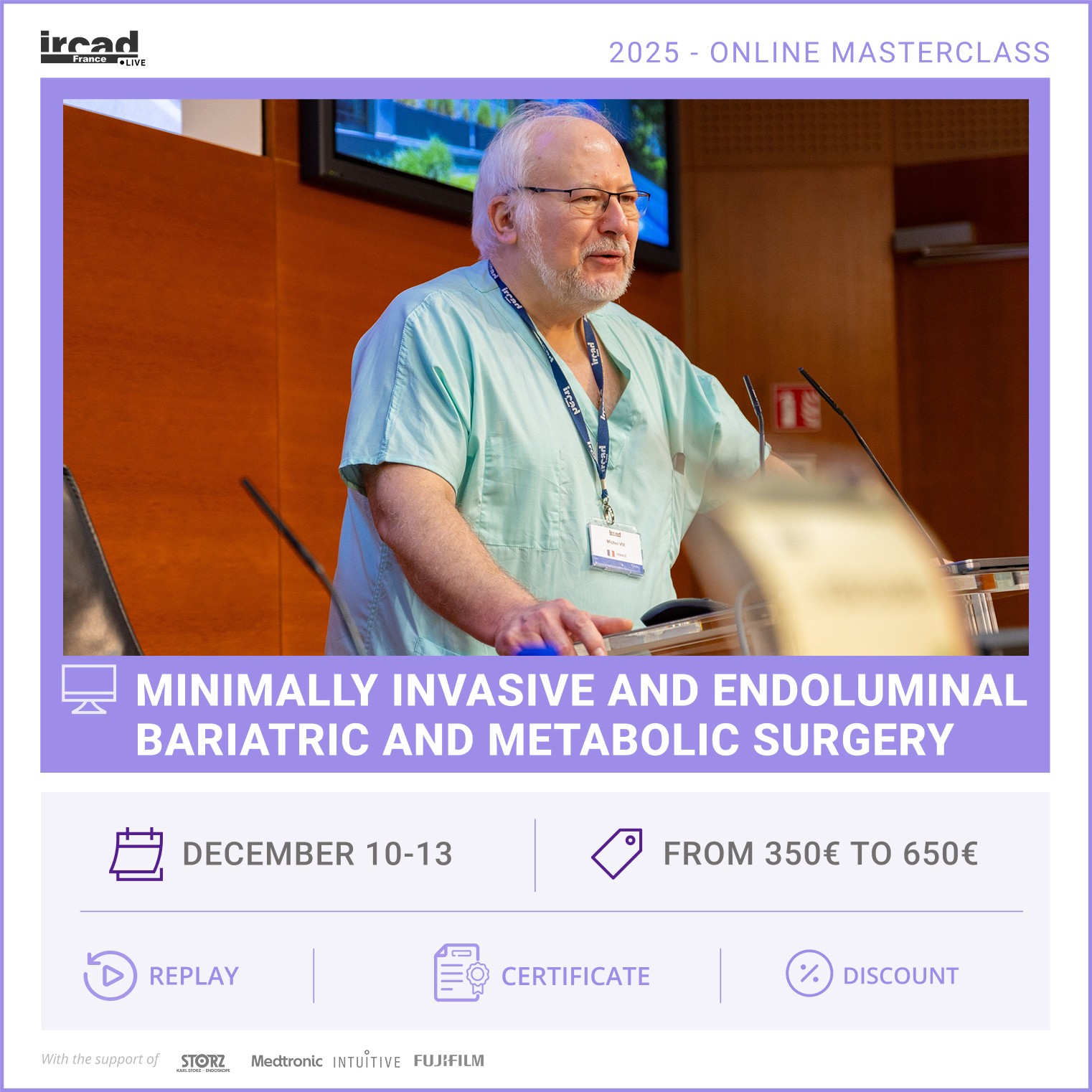 IRCAD Online Masterclass – Endoluminal and laparoscopic bariatric surgery (package)