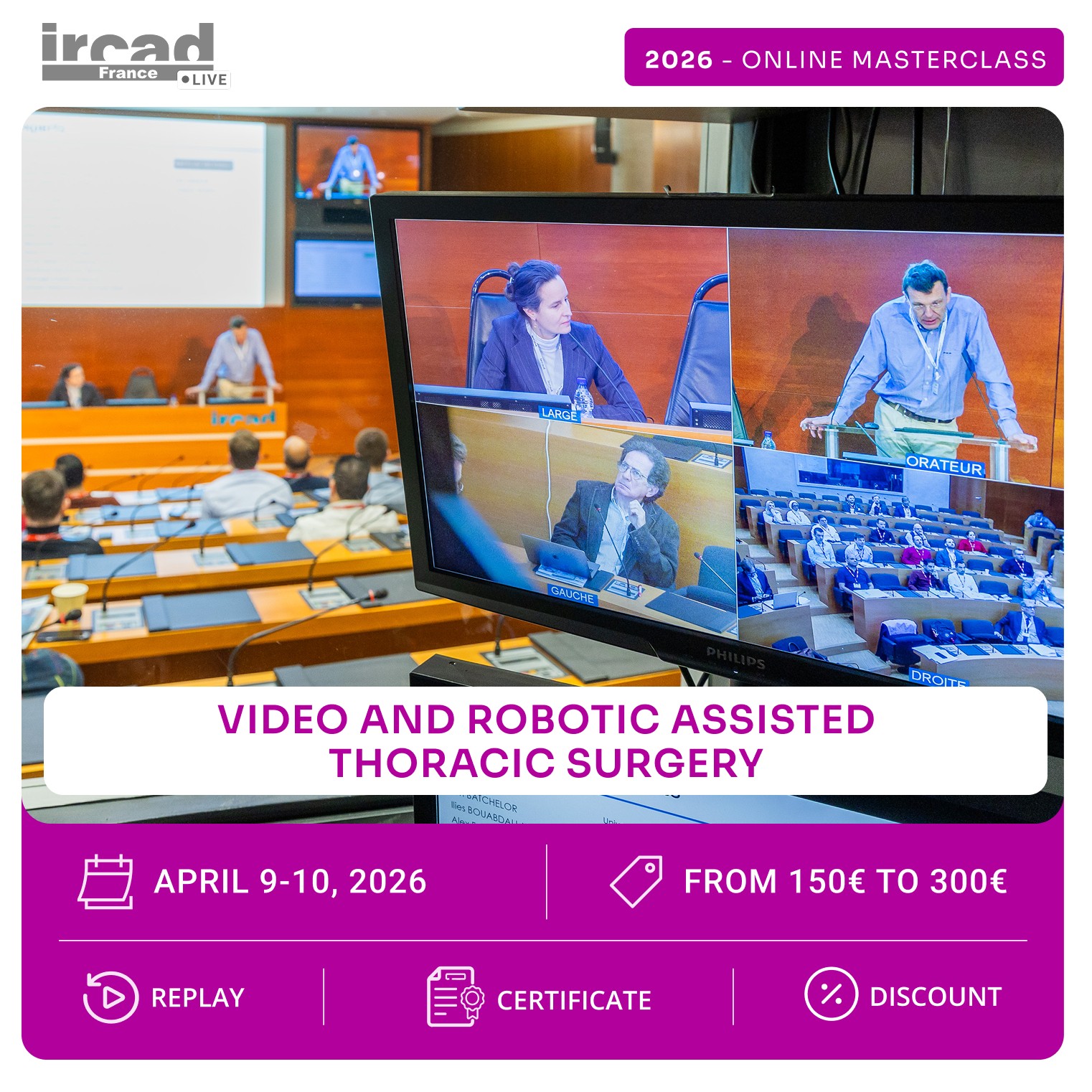 IRCAD Masterclass – Video and robotic assisted thoracic Surgery – VATS and RATS (package)
